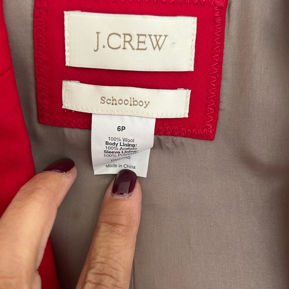 J. Crew Bold Red Schoolboy Blazer with Gold Buttons - Picture 2 of 3